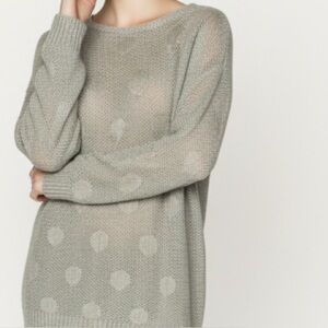ELLE Womenswear‎ XL Gray Knit Crewneck Sweater Ladies Pullover Top Casual